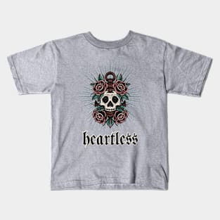 Heartless Skull Tattoo Style Kids T-Shirt